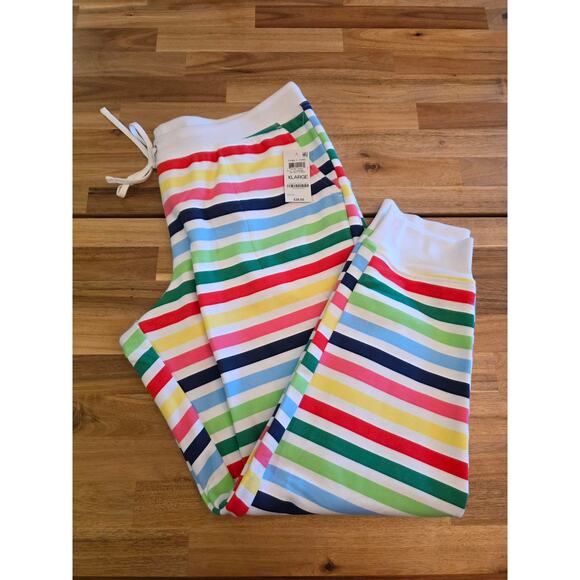 NWT Charter Club Rainbow Joggers Size XL Soft Stretch Pockets & Drawstring Waist - Picture 2 of 7